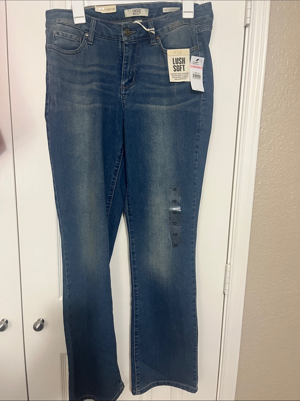 Vintage America Women's Dark Blue Boho Bootcut Jeans